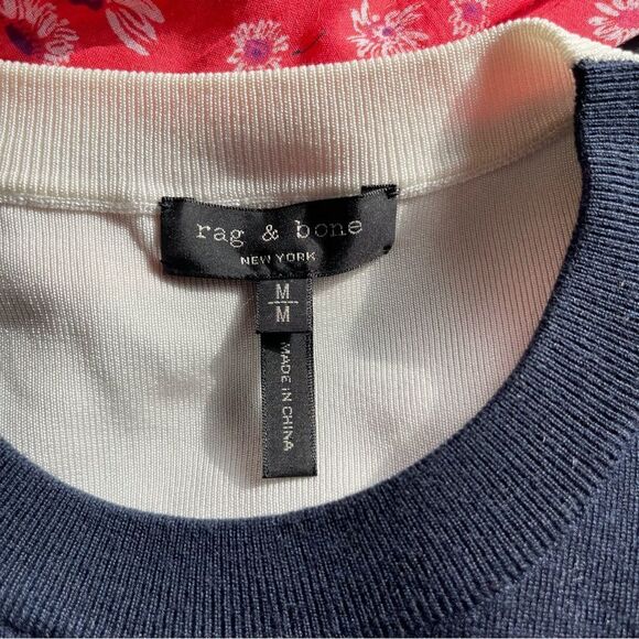 Rag & Bone Cecilee Navy Blue and White stripe Sweater Medium - Picture 6 of 8